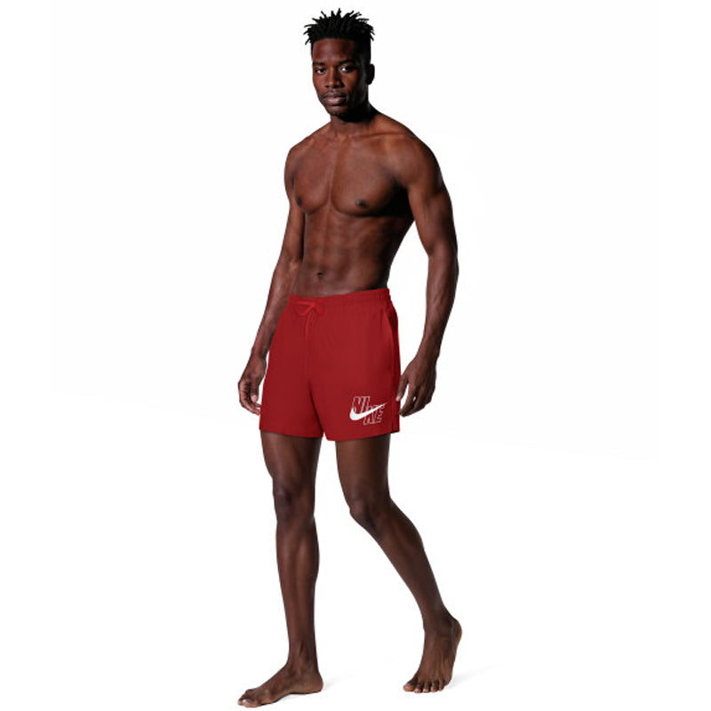 Nike - Swim Breaker Logo Men's 5" Brief-Lined Volley Short (University Red)