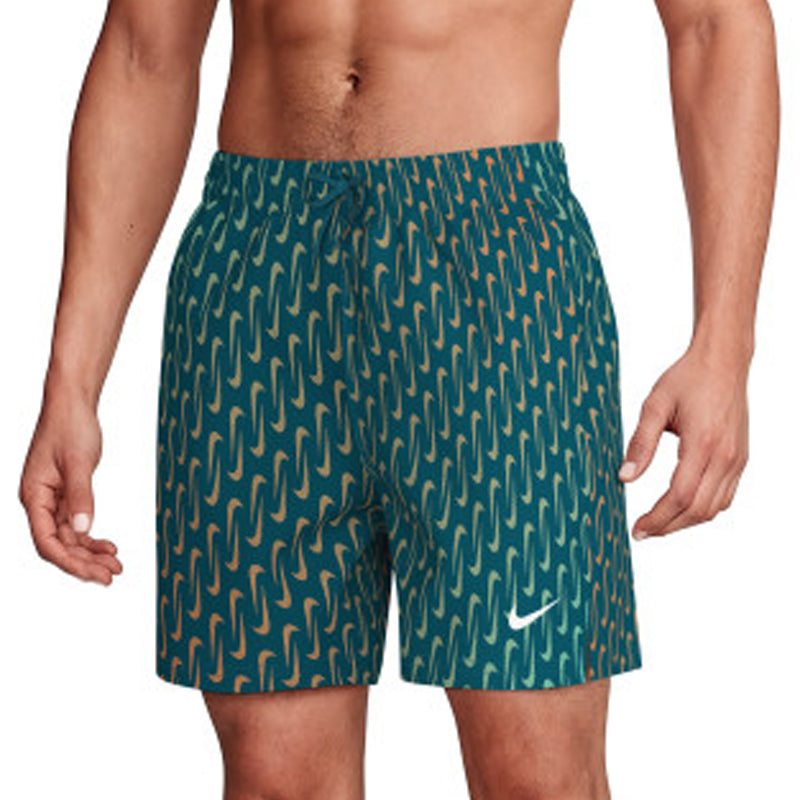 Nike - Swim Breaker Swoosh Link Men's 5" Brief-Lined Volley Short (Green Abyss)