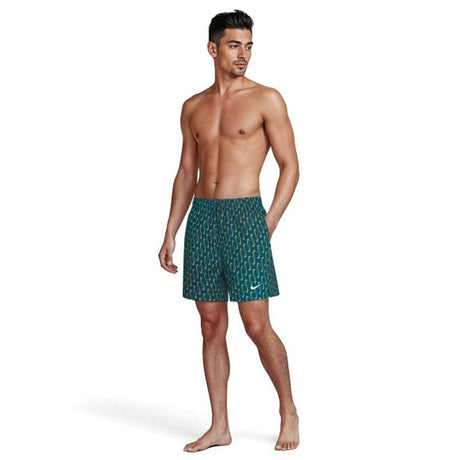 Nike - Swim Breaker Swoosh Link Men's 5" Brief-Lined Volley Short (Green Abyss)