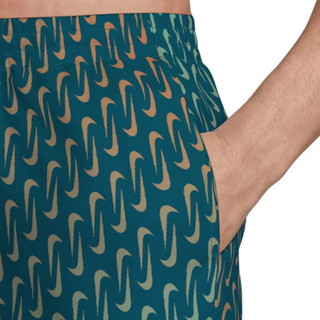 Nike - Swim Breaker Swoosh Link Men's 5" Brief-Lined Volley Short (Green Abyss)