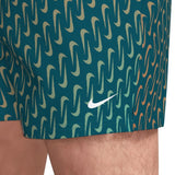 Nike - Swim Breaker Swoosh Link Men's 5" Brief-Lined Volley Short (Green Abyss)