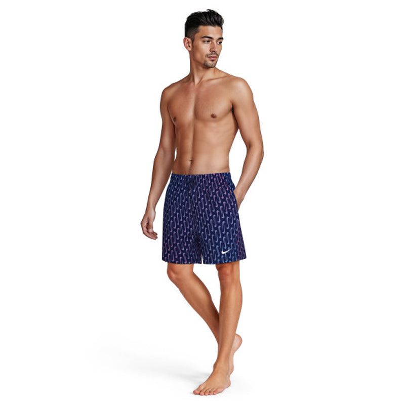 Nike - Swim Breaker Swoosh Link Men's 5" Brief-Lined Volley Short (Midnight Navy)