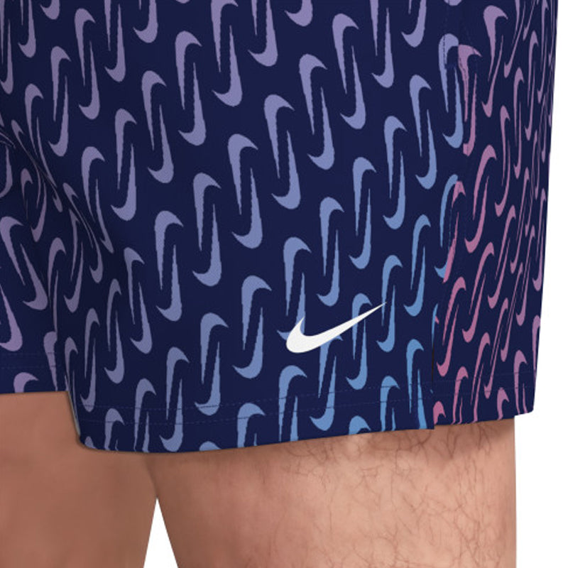 Nike - Swim Breaker Swoosh Link Men's 5" Brief-Lined Volley Short (Midnight Navy)