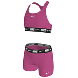Nike - Swim Logo Tape Girl's Racerback Bikini & Short Set (Desert Pink)