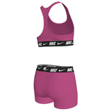 Nike - Swim Logo Tape Girl's Racerback Bikini & Short Set (Desert Pink)