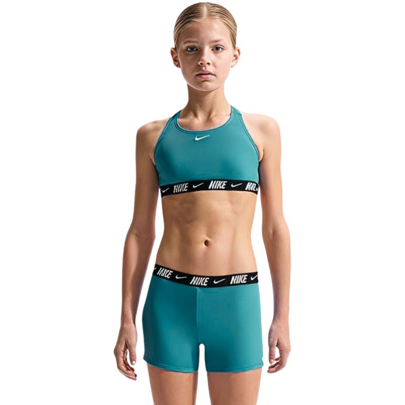 Nike - Swim Logo Tape Girl's Racerback Bikini & Short Set (Energy)