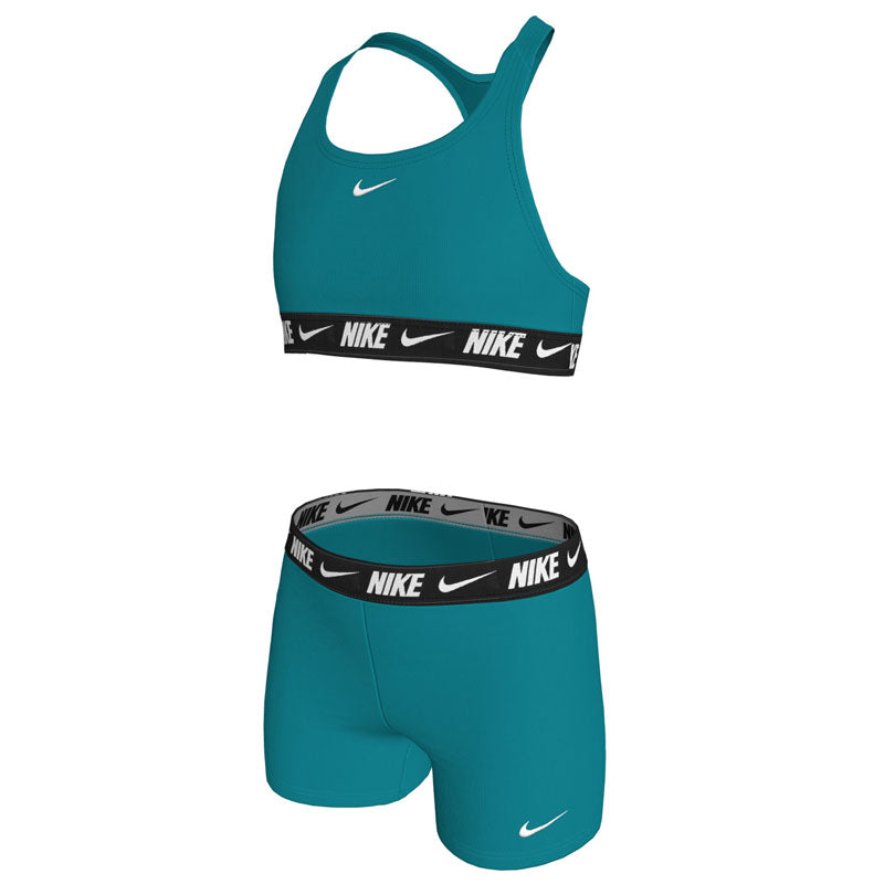 Nike - Swim Logo Tape Girl's Racerback Bikini & Short Set (Energy)