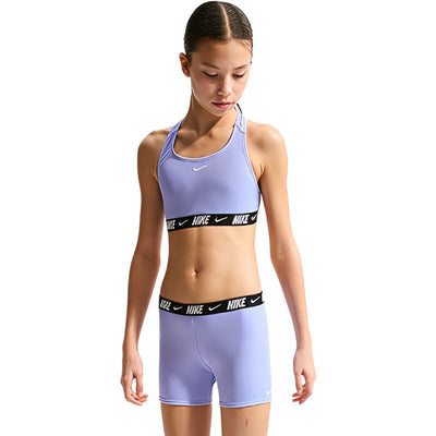 Nike - Swim Logo Tape Girl's Racerback Bikini & Short Set (Light Thistle)