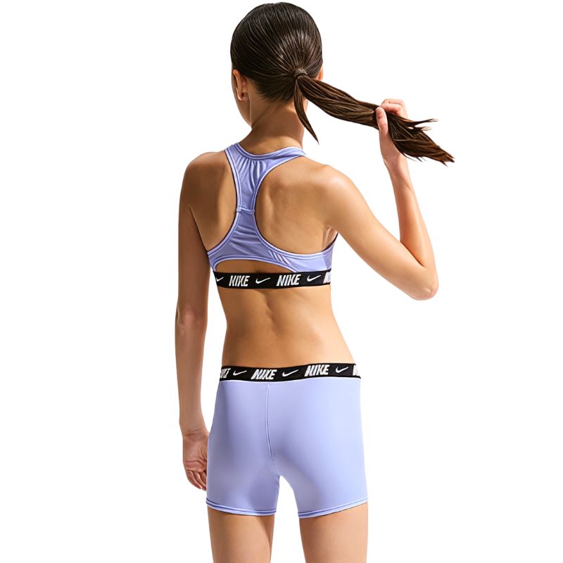 Nike - Swim Logo Tape Girl's Racerback Bikini & Short Set (Light Thistle)