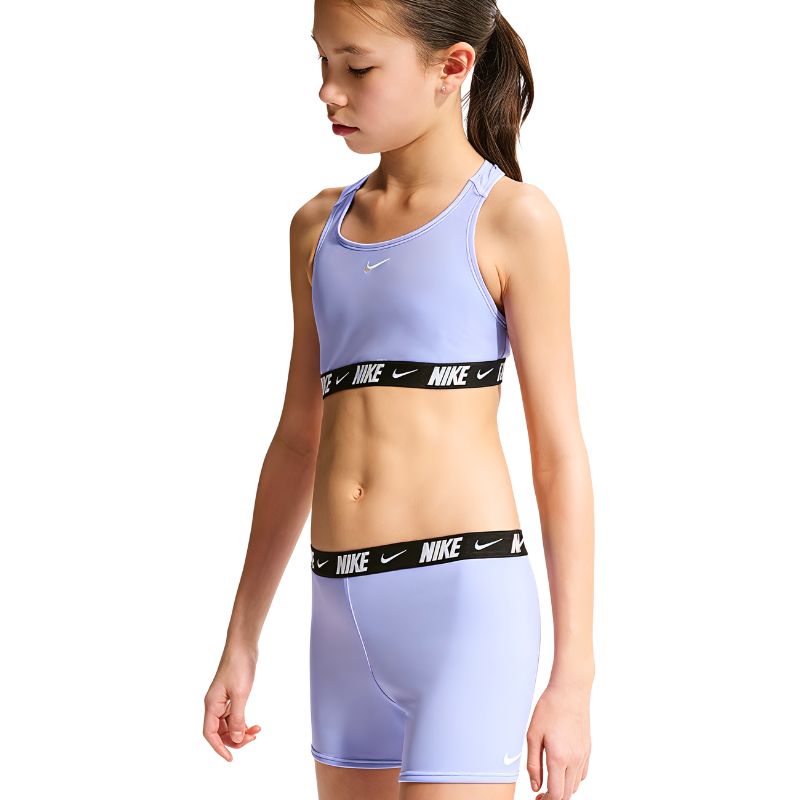 Nike - Swim Logo Tape Girl's Racerback Bikini & Short Set (Light Thistle)