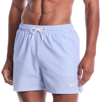 Nike - Swim Ripple Texture Men's 5" Brief-Lined Volley Short (Blue Crystal)