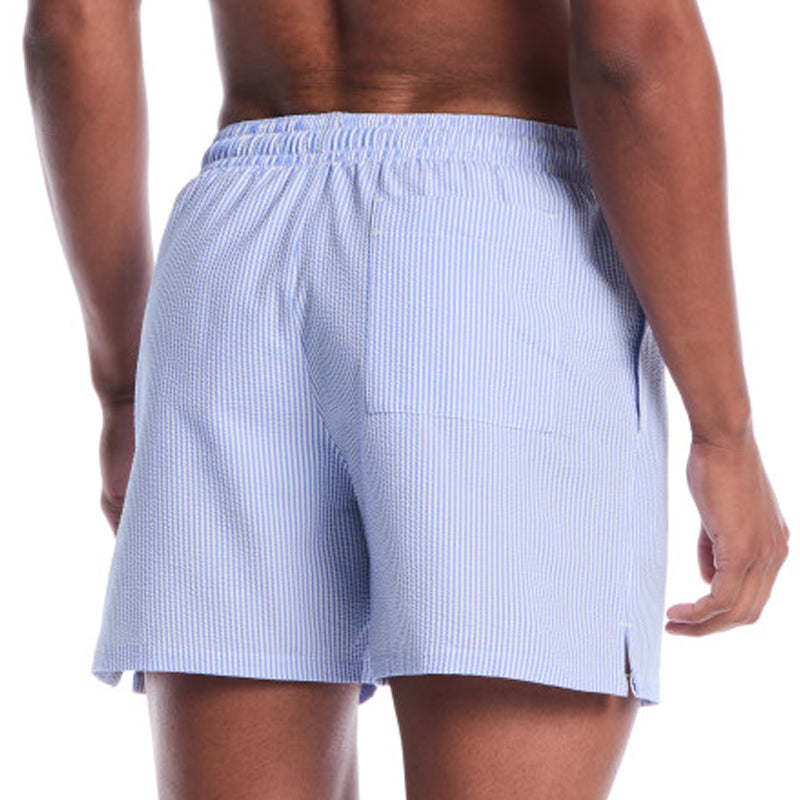 Nike - Swim Ripple Texture Men's 5" Brief-Lined Volley Short (Blue Crystal)