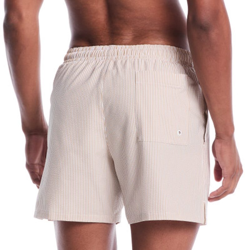 Nike - Swim Ripple Texture Men's 5" Brief-Lined Volley Short (Parachute Beige)