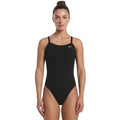 Nike - Swim Solid Ribbed Texture Racerback Ladies One Piece (Black)