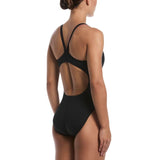 Nike - Swim Solid Ribbed Texture Racerback Ladies One Piece (Black)