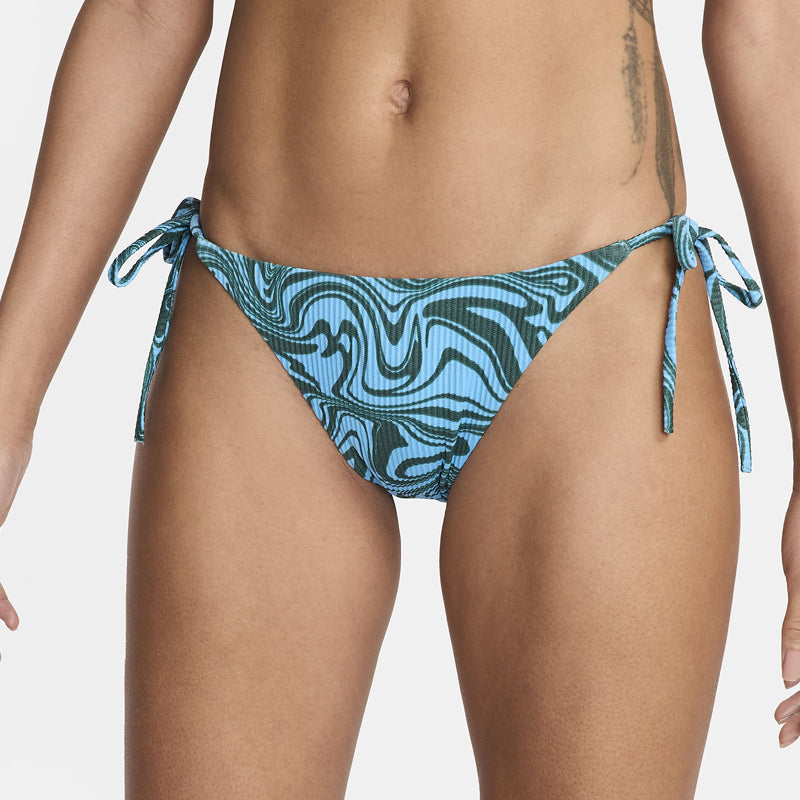 Nike - Swim Swirl Women's Strappy Bikini Bottom (Aquarius Blue)