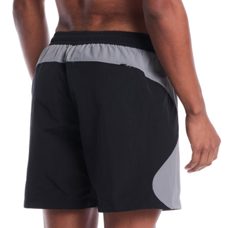 Nike - Swim Zip Color Block Men's 7" Brief-Lined Volley Short (Black)