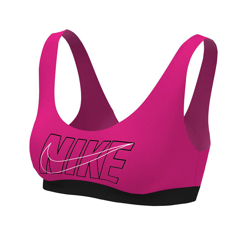 Nike - Women's Multi Logo Scoop Neck Bikini Top (Pink Prime)