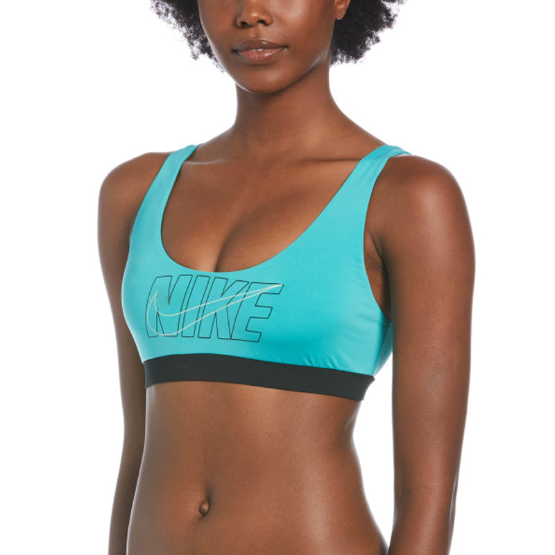 Nike - Women's Multi Logo Scoop Neck Bikini Top (Washed Teal)