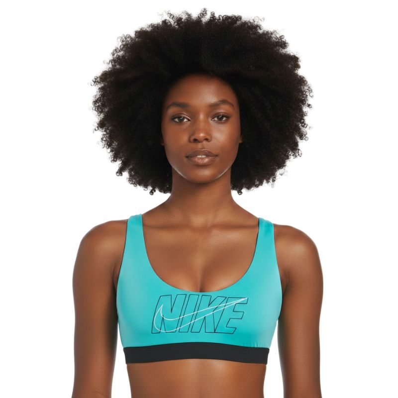 Nike - Women's Multi Logo Scoop Neck Bikini Top (Washed Teal)
