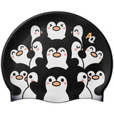 Penguin Huddle Silicone Swim Hat - Black