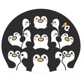Penguin Huddle Silicone Swim Hat - Black