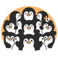 Penguin Huddle Silicone Swim Hat - Orange