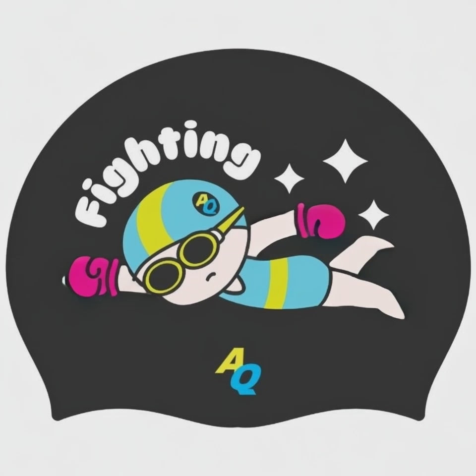Fighting Silicone Swim Hat - Black