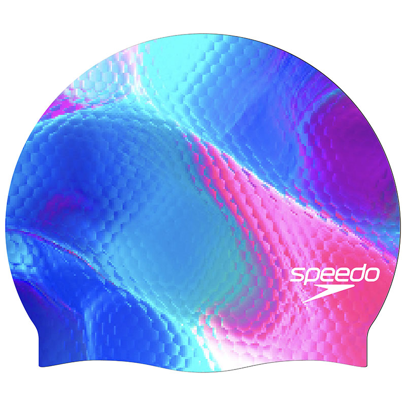 Speedo - Adult Printed Silicone Cap - Techno Snake/Deep Sapphire