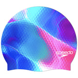 Speedo - Adult Printed Silicone Cap - Techno Snake/Deep Sapphire