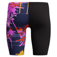 Speedo - Boys' Club Training Palm-Tree Printed Jammer - Black/Pink
