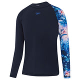 Speedo - Boys' Digital Long Sleeve Rash Top - Navy/Multi