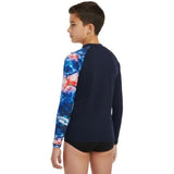 Speedo - Boys' Digital Long Sleeve Rash Top - Navy/Multi