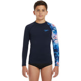 Speedo - Boys' Digital Long Sleeve Rash Top - Navy/Multi
