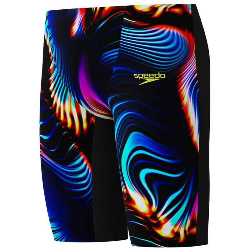 Speedo - Boys' Fastskin Endurance+ Max High Waisted Jammer - Black/Multi