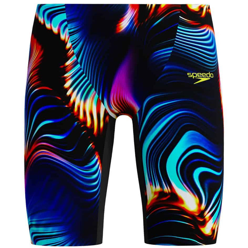 Speedo - Boys' Fastskin Endurance+ Max High Waisted Jammer - Black/Multi