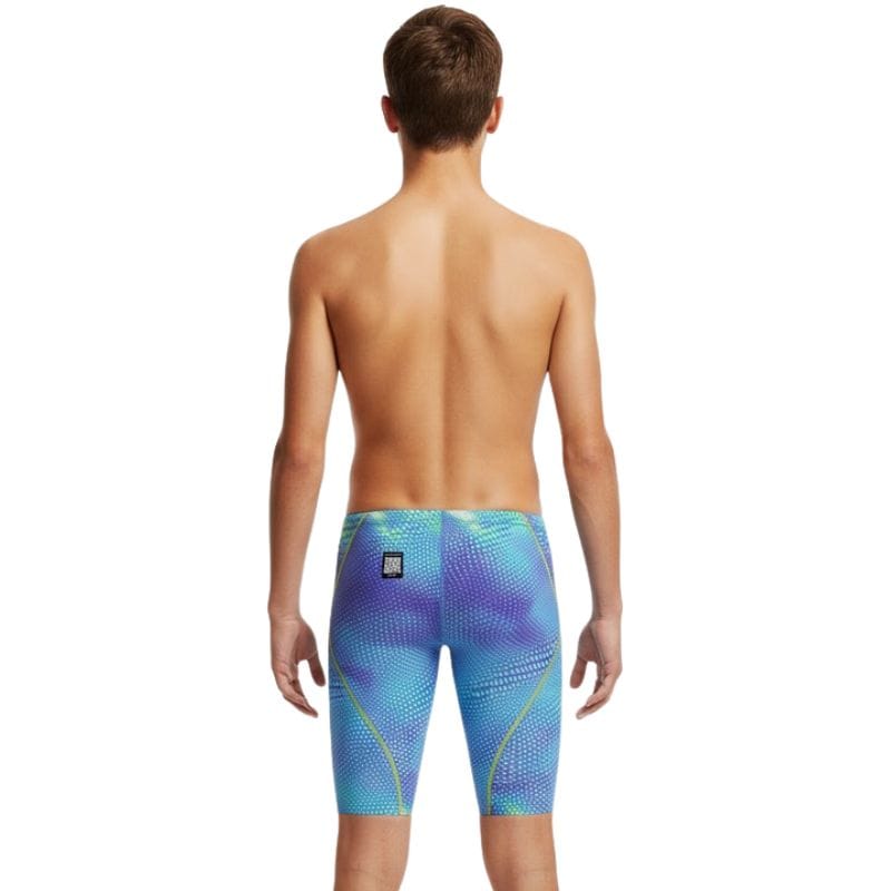 Speedo - Boy's Fastskin HyperSpark Printed Jammer - Under Current/Sugar Blue