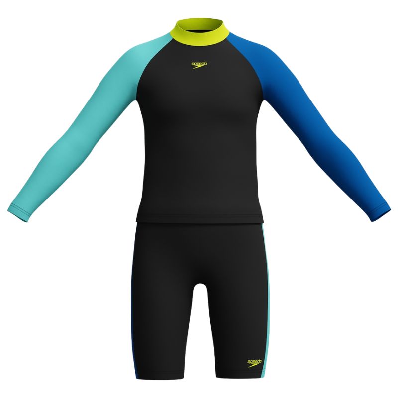 Speedo - Boys' Learn to Swim Colourblock Top & Jammer Set - Black