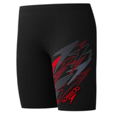 Speedo - Boys' Medley Logo Jammer - Anthracite/High Risk Red