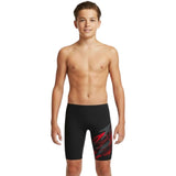 Speedo - Boys' Medley Logo Jammer - Anthracite/High Risk Red