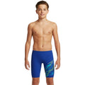 Speedo - Boys' Medley Logo Jammer - Deep Sapphire/Mayan Blue
