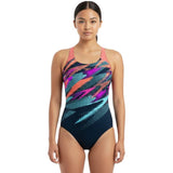Speedo - Girls Digital Placement Boom Zoom Splashback Swimsuit - DarkTeal/Coral