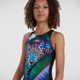 Speedo - Girls' Digital Placement Pulseback Swimsuit - Black/Purple