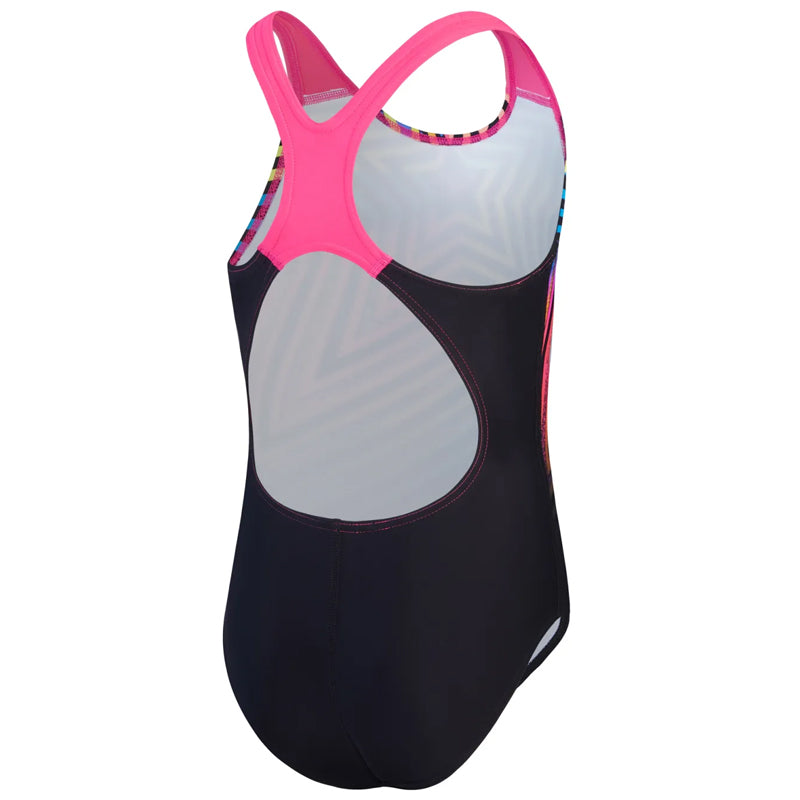 Speedo - Girls Digital Placement Splashback Swimsuit - Black/Multi