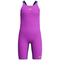 Speedo - Girls' Fastskin Endurance+ Max Openback Kneeskin - Neon Jelly/Noble Navy