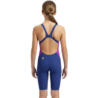 Speedo - Girls' Fastskin Endurance+ Max Openback Kneeskin - Neon Jelly/Noble Navy