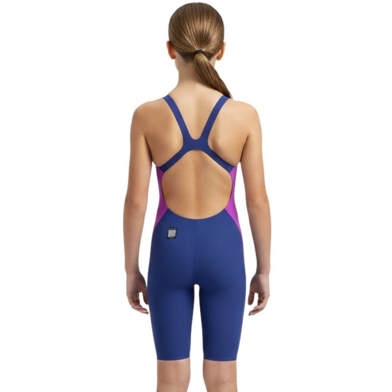Speedo - Girls' Fastskin Endurance+ Max Openback Kneeskin - Neon Jelly/Noble Navy