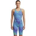 Speedo - Girl's Fastskin HyperSpark Printed Openback Kneeskin - Under Current/Sugar Blue