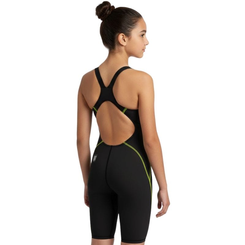 Speedo - Girl's Fastskin HyperSpark Solid Openback Kneeskin - Black