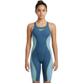 Speedo - Girl's Fastskin HyperSpark Solid Openback Kneeskin - Night/Sevres Blue